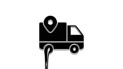 Black Delivery tracking icon isolated on white background. Parcel tracking. 4K Vídeos de archivo 233803334