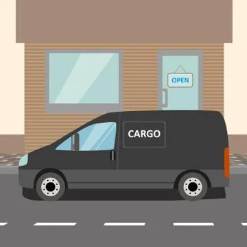 Black delivery Van Ilustración de archivo