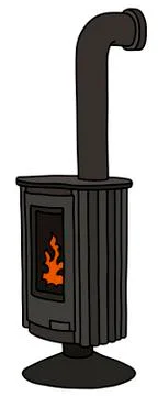 The black design stove Stock Illustration