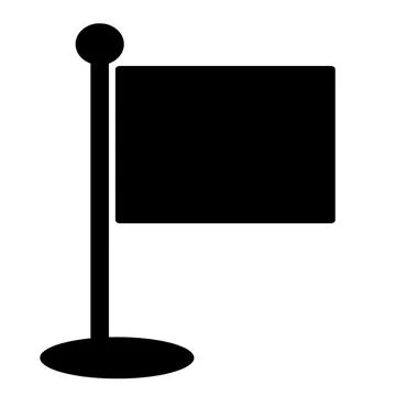 Black Desk Flag Icon on Round Stand Stock Illustration