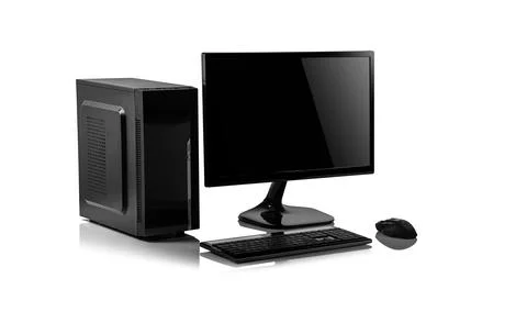 A black desktop computer setup Foto stock