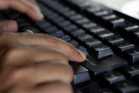 Black desktop keyboard Stock Photos
