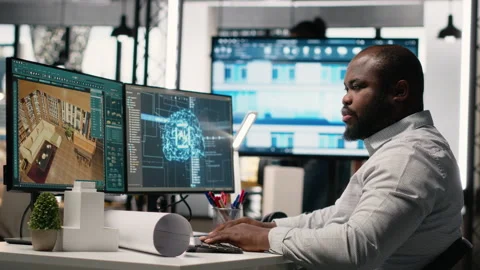 Black developer uses AI systems for housing and commercial property development Stock Footage 316796171