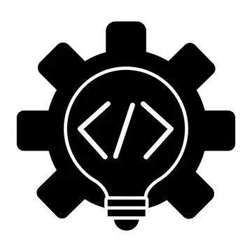 Black Development Icon. Web Development Concept, Website Coding. Vector ill.. 库存插图