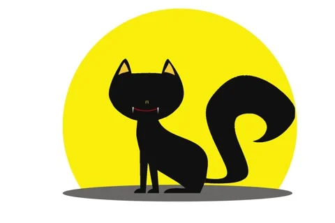 Black devil cat twinkle halloween festival Stock Footage 220020245