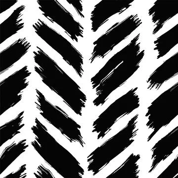 Black Diagonal Brush Strokes in Herringbone Pattern abstract background Stock Illustration