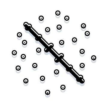 Black diagonal line with abstract dots pattern Illustrazione stock