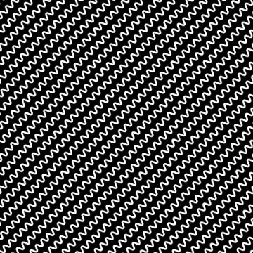 Black diagonal lines seamless pattern. Wavy, zigzag distorted lines pattern Stock Illustration