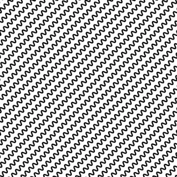 Black diagonal lines seamless pattern. Wavy, zigzag distorted lines pattern Stock Illustration