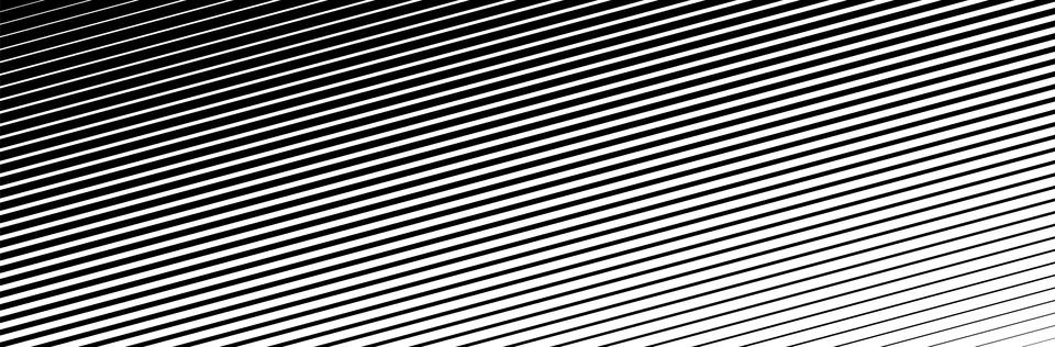 Black diagonal lines with a transition from thin to thick thickness. Striped 库存插图