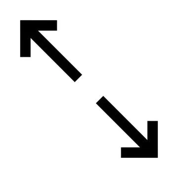 Black diagonal resize arrows icon isolated on transparent background 스톡 일러스트