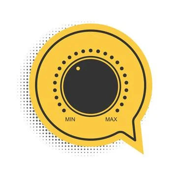 Black Dial knob level technology settings icon isolated on white background Stock Illustration