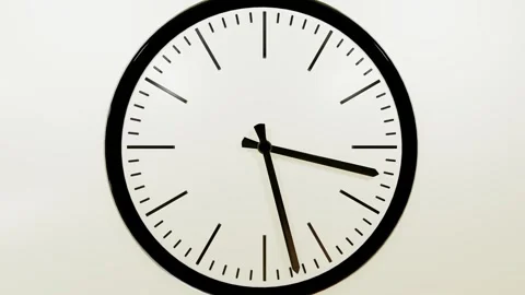 Black dial of mechanical watch with fast rotating hands on white background. ti Stock-Footage 311933714