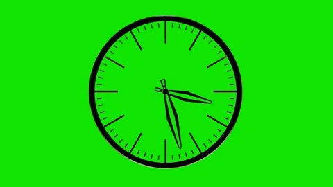 Black dial of mechanical watch with fast rotating hands on green background. tim Stock Footage 311933727