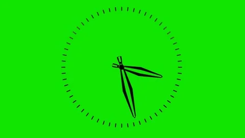 Black dial of mechanical watch with fast rotating hands on green background. tim Stock Footage 311933733