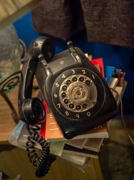 Black dial phone 스톡 사진