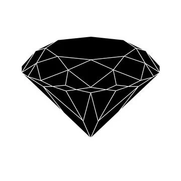 Black diamond. Drawing for creating a 3d model of a diamond. Diamond on a white Stock Illustration