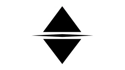 Black diamond with horizontal lines Stock Illustration