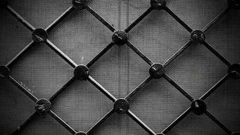 Black Diamond Pattern Metal Security Gate Texture 스톡 사진