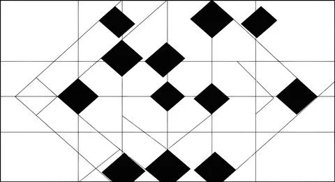 Black diamond shapes on a geometric pattern Stock Illustration