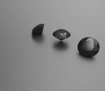 Black diamonds on a gray background. 3D illustration Stock Illustration