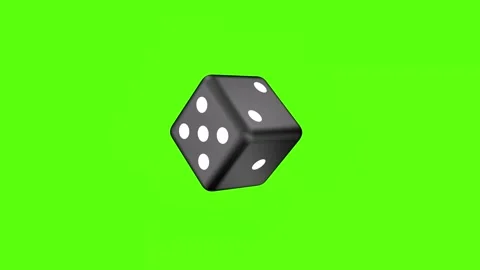 The Black dice animation on green screen. 3D render. Stock Footage 302977305