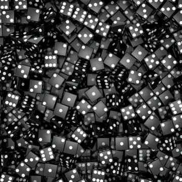 Black dice background Illustrazione stock