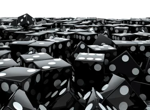 Black dice pile Illustrazione stock
