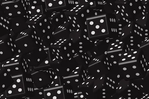 Black Dice Seamless Pattern, 3D Vector Illustration Stock Illustration