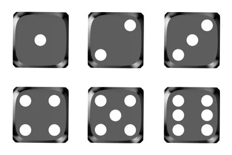 Black dice, top view Stock Illustration