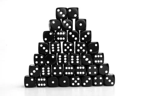 Black dice tower Stock Photos