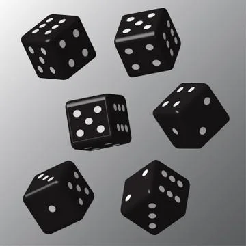 Black Dice with White Points Иллюстрация