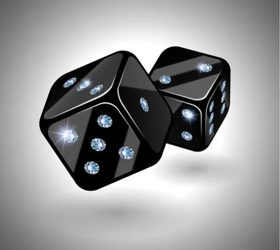 Black dices with diamonds. 스톡 일러스트