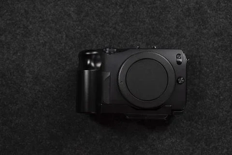 Black digital camera Stock Photos