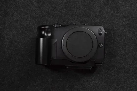 Black digital camera Stock Photos