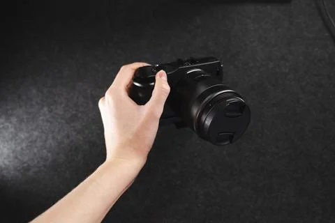 Black digital camera Stock Photos