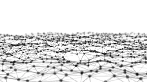 Black digital computer data and network connection triangle lines and spheres イラスト素材