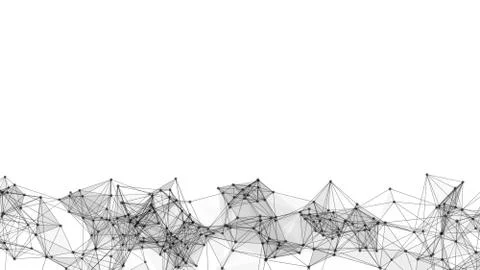 Black digital computer data and network connection triangle lines and spheres イラスト素材