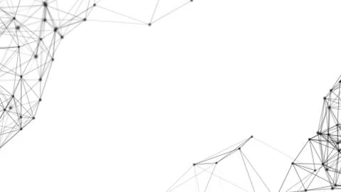 Black digital computer data and network connection triangle lines and spheres イラスト素材