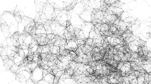 Black digital data and network connection triangle lines and spheres in futur イラスト素材