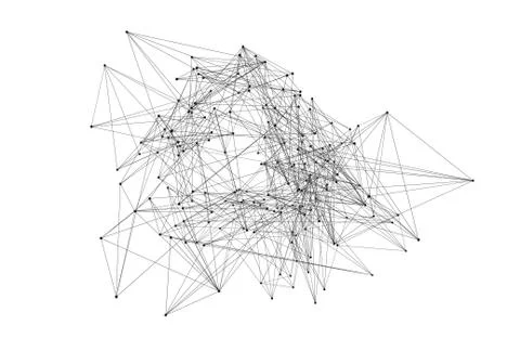 Black digital data and network connection triangle lines in technology concep Foto stock