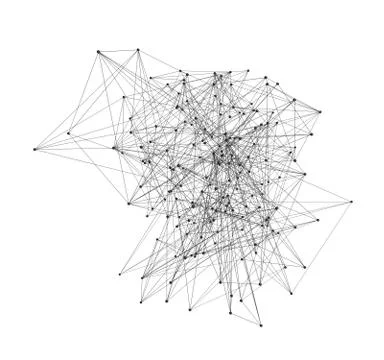 Black digital data and network connection triangle lines in technology concep Stock Photos