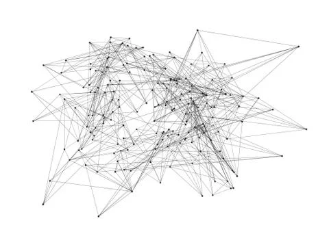 Black digital data and network connection triangle lines in technology concep Stock Photos