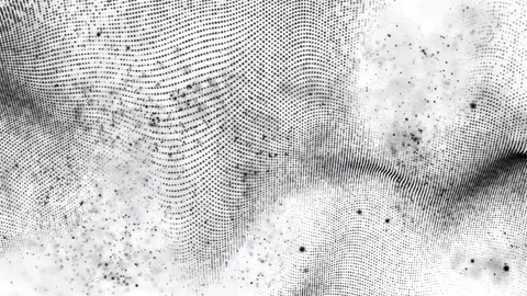 Black digital futuristic technology dot wave or flowing animated abstract b.. Stock Footage 296478382