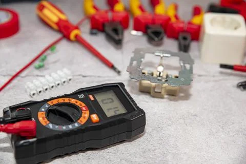 Black Digital multimeter Stock Photos