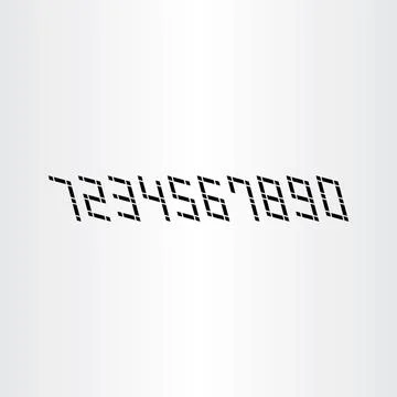 Black digital numbers 0 to 9 icons vector Illustrazione stock