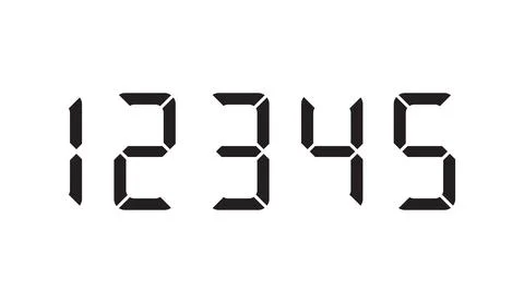 Black digital numbers font on white background isolated stock vector design Stock Illustration