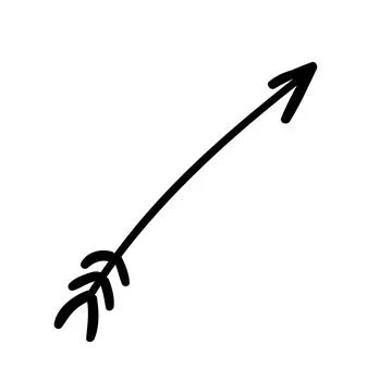 Black direct arrow. doodle vector element. Stock Illustration