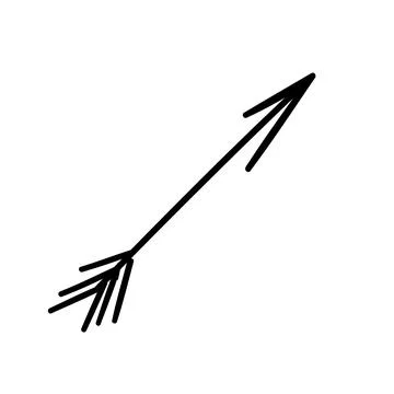 Black direct arrow. doodle vector element. Stock Illustration