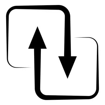 Black direction arrows for transfer, synchronization, data transfer, square 스톡 일러스트